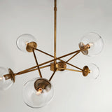 Hand-Rubbed Antique Brass & Clear Glass | Turenne Large Dynamic Chandelier | Valley Ridge Furniture
