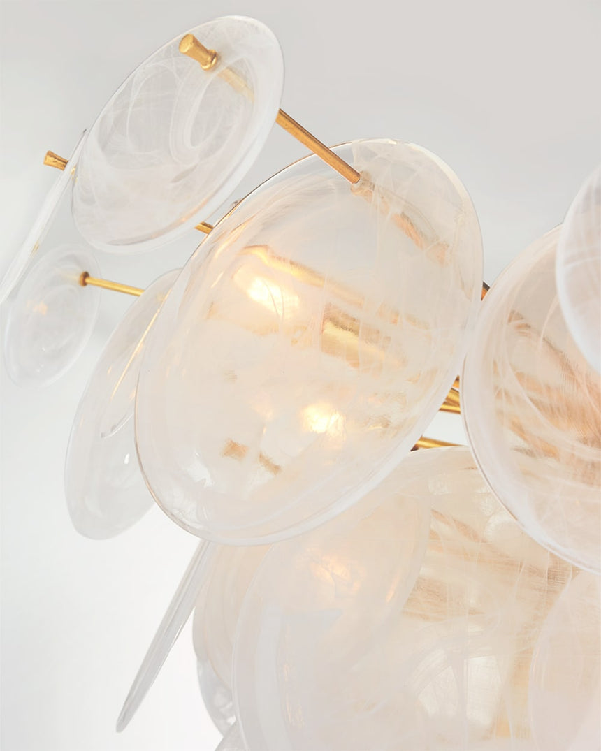 Gild & White Strie Glass | Loire Large Chandelier | Valley Ridge Furniture