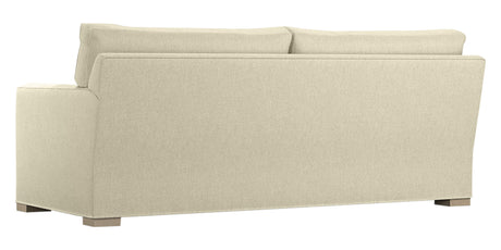 Taft Fabric Pearl with Slate Maple | Camden Axel Bench Seat Sofa | Valley Ridge Furniture