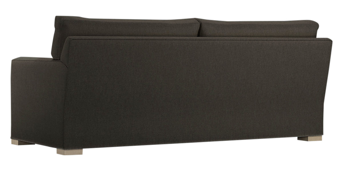 Taft Fabric Truffle with Slate Maple | Camden Axel Bench Seat Sofa | Valley Ridge Furniture