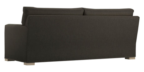 Taft Fabric Truffle with Slate Maple | Camden Axel Bench Seat Sofa | Valley Ridge Furniture