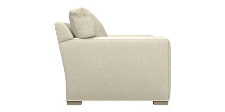 Taft Fabric Pearl with Slate Maple | Camden Axel Bench Seat Sofa | Valley Ridge Furniture