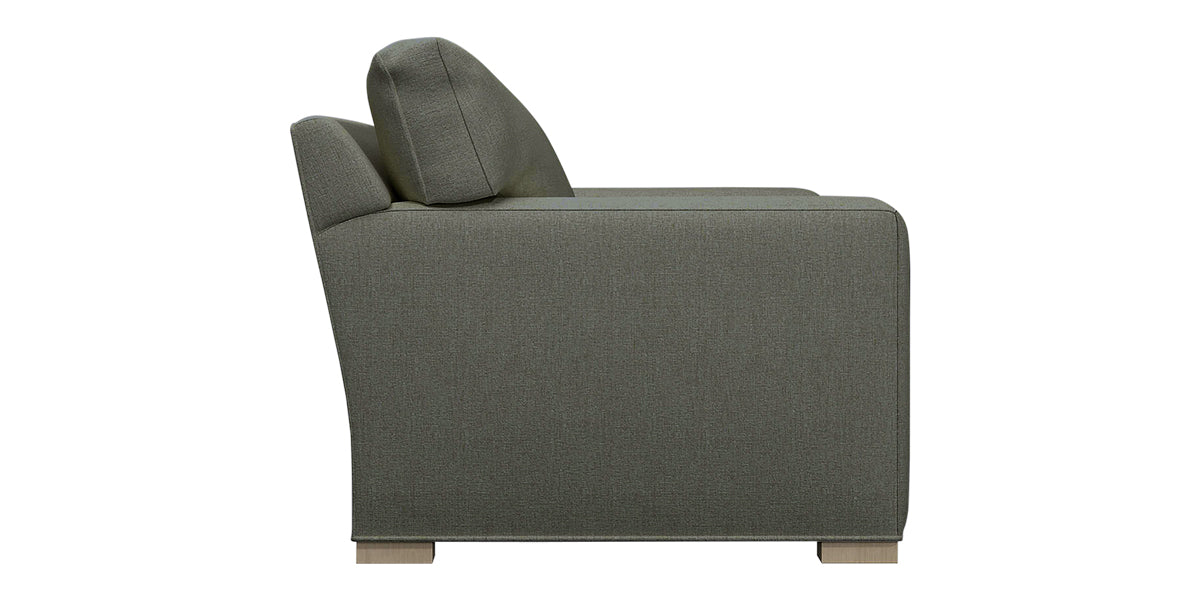 Taft Fabric Steel with Slate Maple | Camden Axel Bench Seat Sofa | Valley Ridge Furniture
