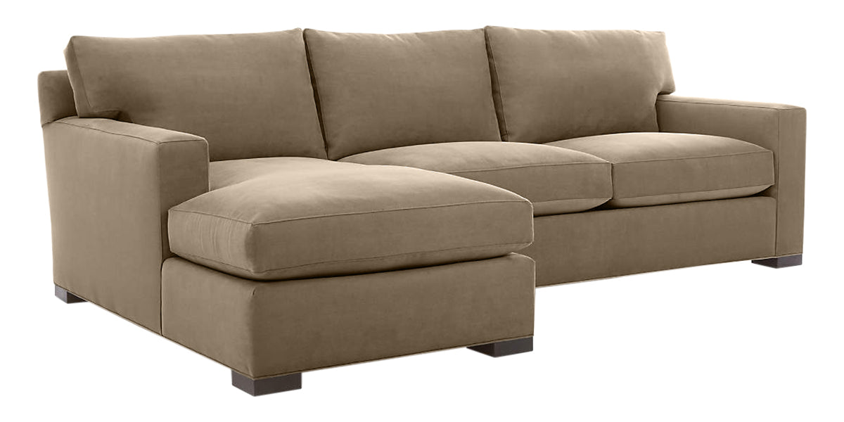 Douglas Fabric Camel with Fossil Hardwood | Camden Axel 2-Piece Sectional | Valley Ridge Furniture