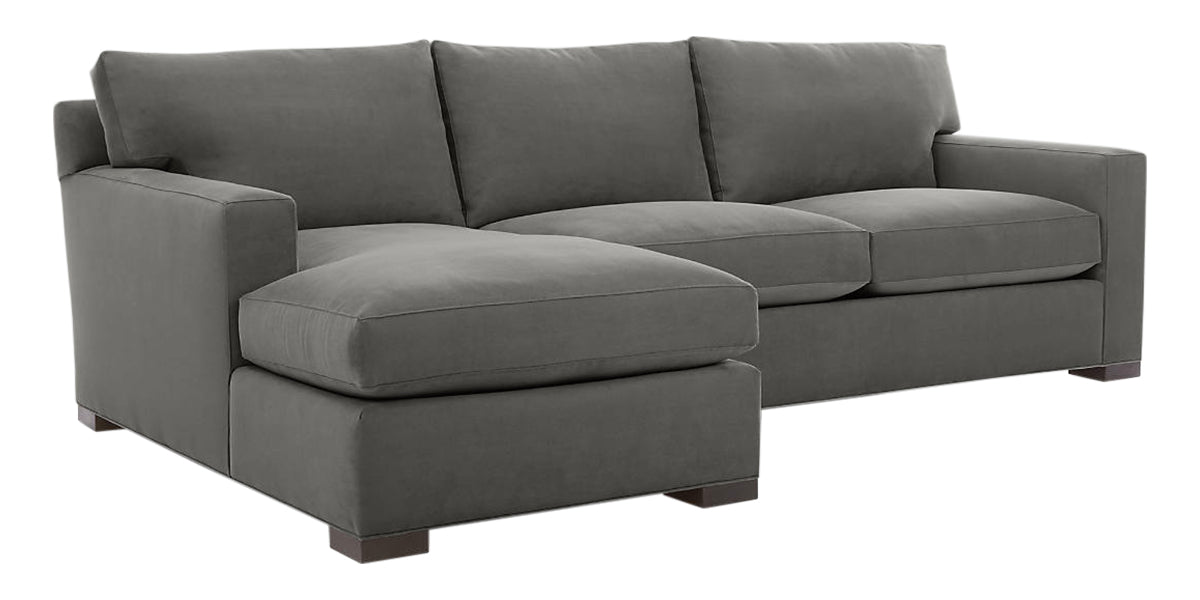Douglas Fabric Charcoal with Fossil Hardwood | Camden Axel 2-Piece Sectional | Valley Ridge Furniture