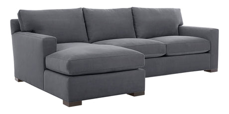 Douglas Fabric Eclipse with Fossil Hardwood | Camden Axel 2-Piece Sectional | Valley Ridge Furniture
