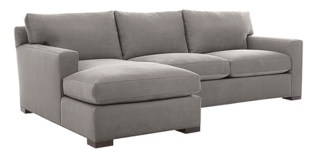 Douglas Fabric Nickel with Fossil Hardwood | Camden Axel 2-Piece Sectional | Valley Ridge Furniture