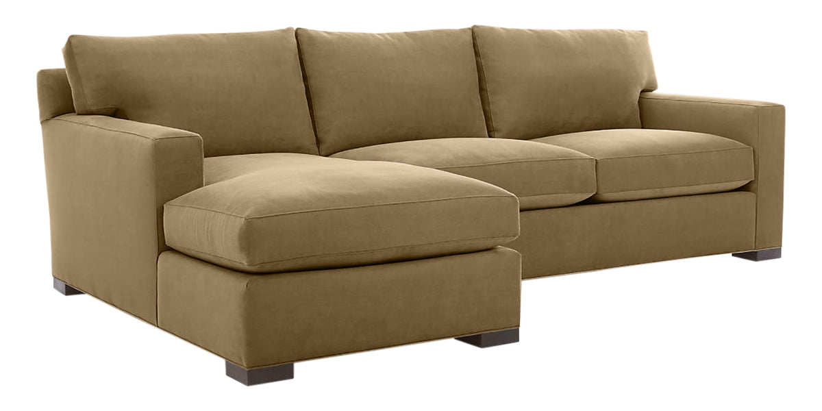 Douglas Fabric Peat with Fossil Hardwood | Camden Axel 2-Piece Sectional | Valley Ridge Furniture