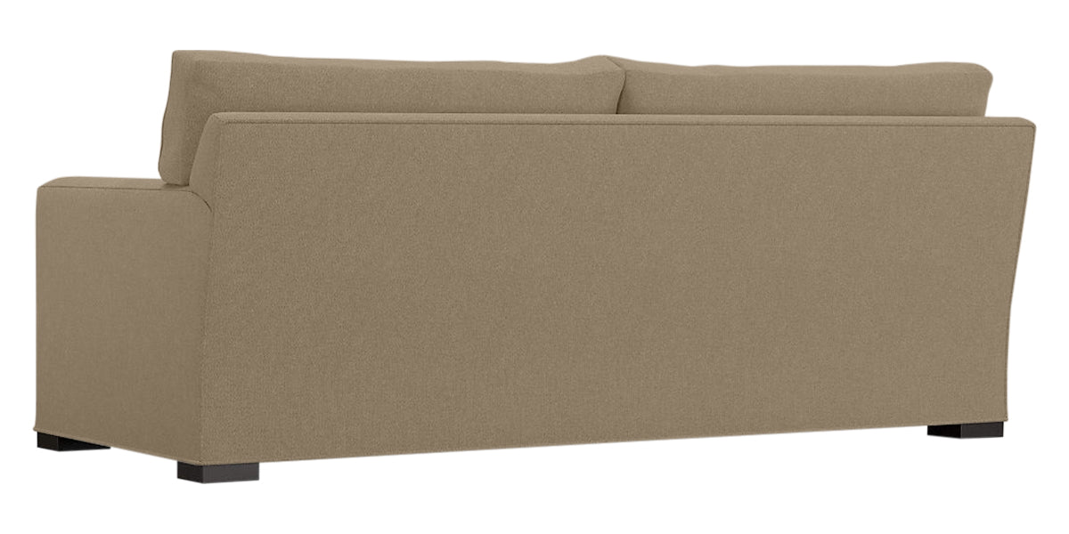 Douglas Fabric Camel with Fossil Hardwood | Camden Axel Sofa | Valley Ridge Furniture