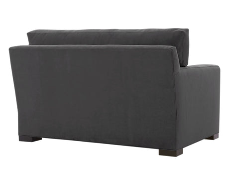 Vertual Fabric Charcoal with Fossil Hardwood | Camden Axel Chair & 1/2 | Valley Ridge Furniture