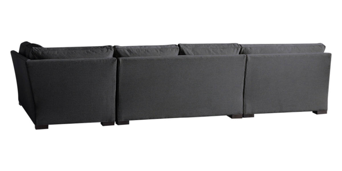 Vertual Fabric Charcoal | Camden 3-Piece Large Chaise Sectional | Valley Ridge Furniture