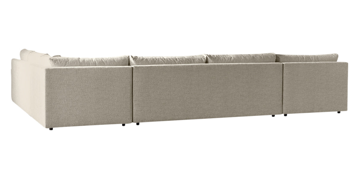 Plush Fabric Linen | Camden Sarah 5-Piece Sectional w/Ottoman | Valley Ridge Furniture