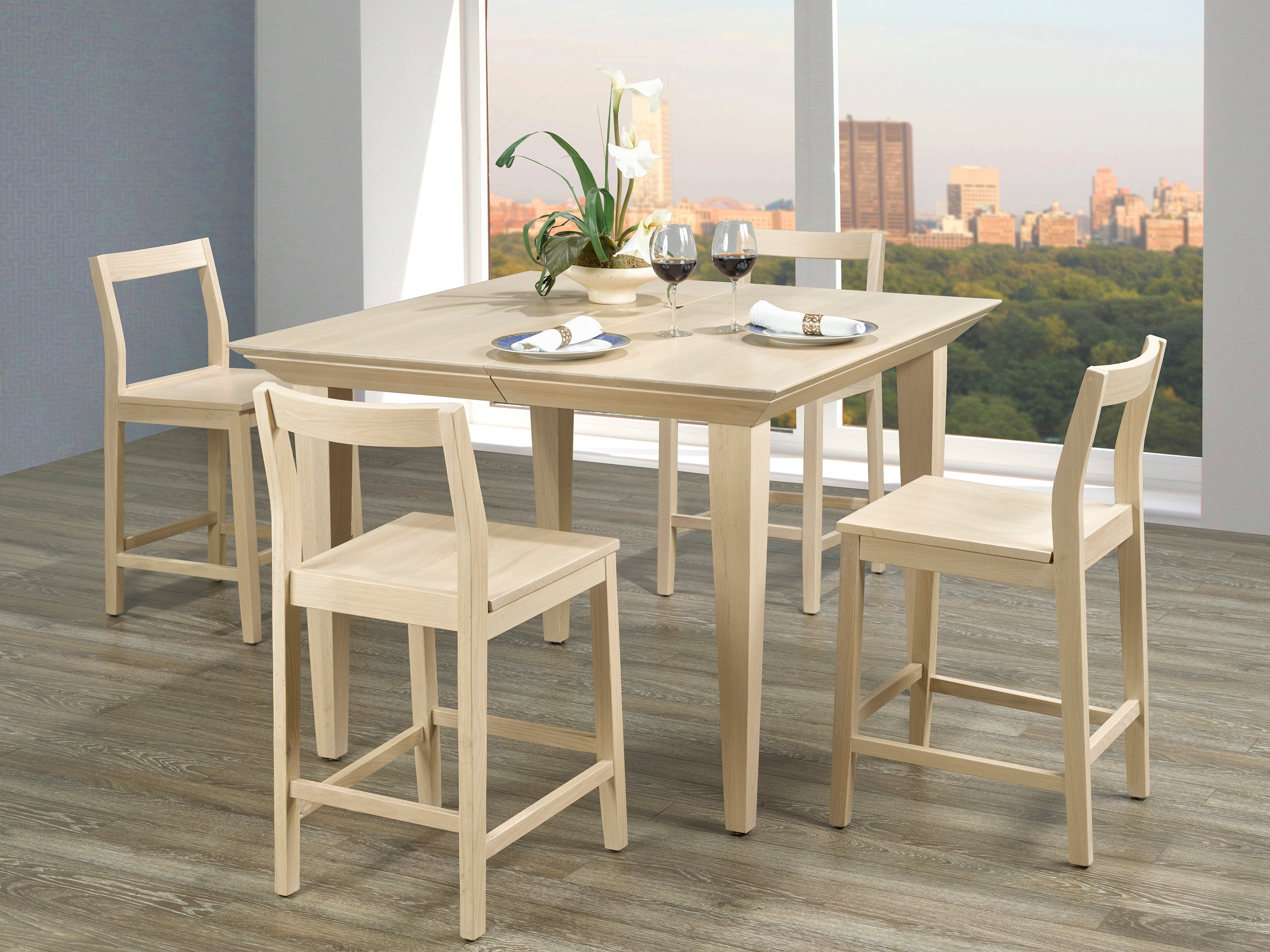 Table as Shown | Cardinal Woodcraft Bauhaus Dining Table | Valley Ridge Furniture