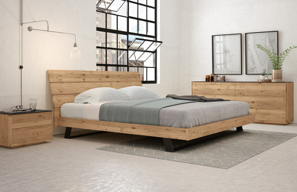 Rustic Oak with Black Legs | Mobican Bella Bed | Valley Ridge Furniture