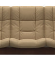 Paloma Leather Sand and Brown Base | Stressless Buckingham 3-Seater High Back Sofa | Valley Ridge Furniture