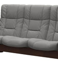 Paloma Leather Silver Grey and Brown Base | Stressless Buckingham 3-Seater High Back Sofa | Valley Ridge Furniture