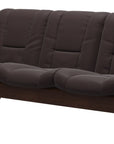 Paloma Leather Chocolate and Brown Base | Stressless Buckingham Low Back Sofa | Valley Ridge Furniture