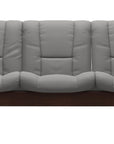Paloma Leather Silver Grey and Brown Base | Stressless Buckingham Low Back Sofa | Valley Ridge Furniture