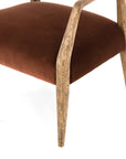 Burnt Auburn Velvet Fabric with Distressed Nettlewood | Tyler Arm Chair | Valley Ridge Furniture