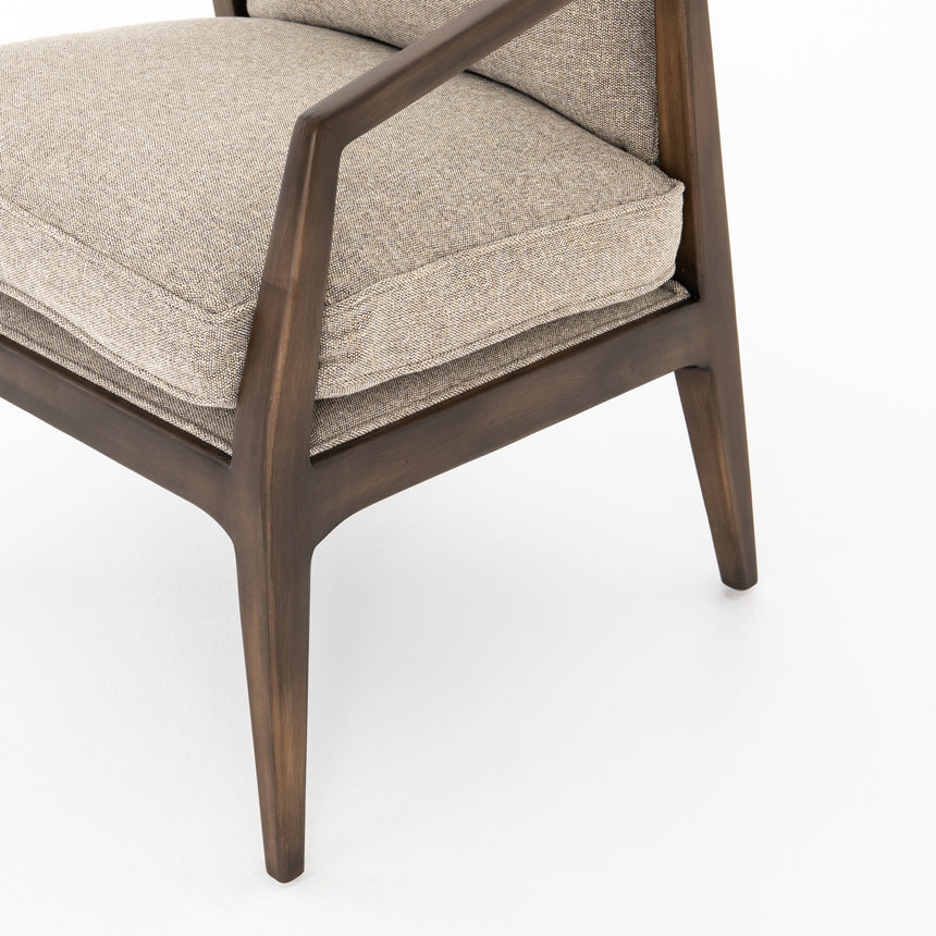 Honey Wheat Fabric with Burnt Birch Parawood | Alexandria Accent Chair | Valley Ridge Furniture