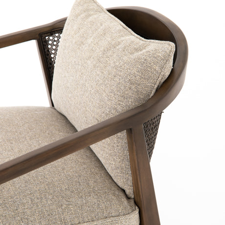 Honey Wheat Fabric with Burnt Birch Parawood | Alexandria Accent Chair | Valley Ridge Furniture