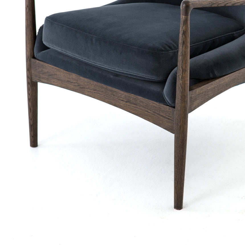 Modern Velvet Shadow Fabric with Warm Nettlewood | Braden Chair | Valley Ridge Furniture