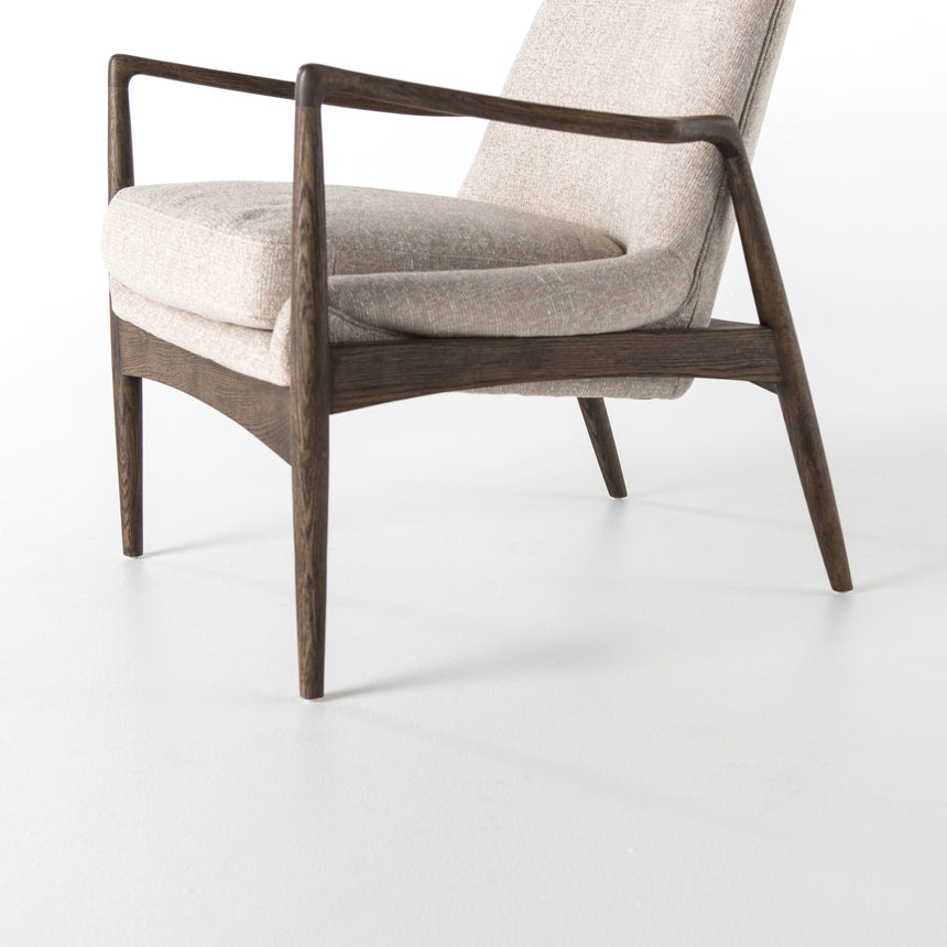 Light Camel Fabric with Warm Nettlewood | Braden Chair | Valley Ridge Furniture