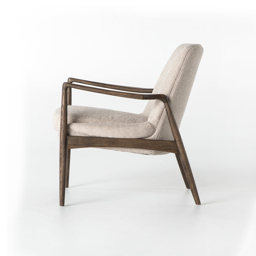 Light Camel Fabric with Warm Nettlewood | Braden Chair | Valley Ridge Furniture