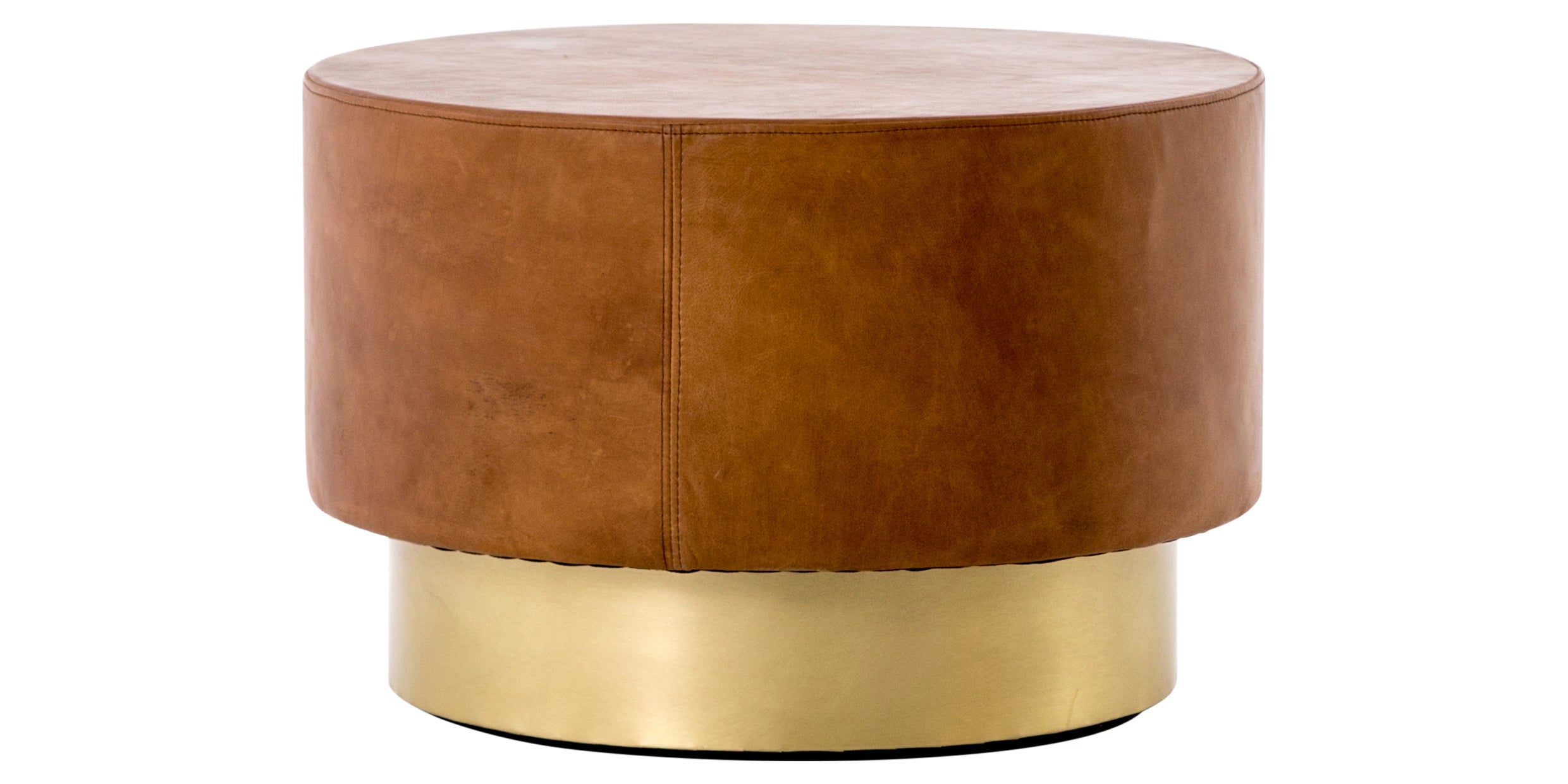 Patina Copper Leather with Bright Brass | Flint Bunching Table | Valley Ridge Furniture