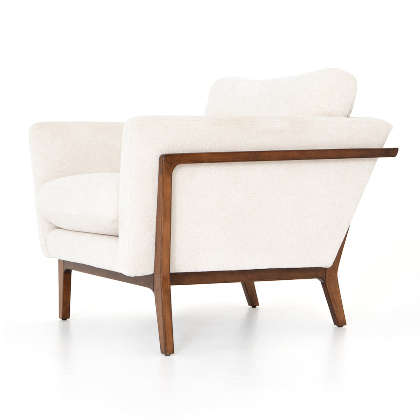 Camargue Cream Fabric with Pecan Birch | Dash Chair | Valley Ridge Furniture