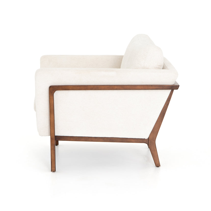 Camargue Cream Fabric with Pecan Birch | Dash Chair | Valley Ridge Furniture