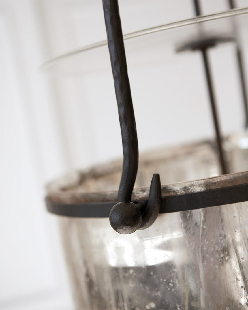 Aged Iron & Mercury Glass | Lorford Smoke Bell Lantern | Valley Ridge Furniture