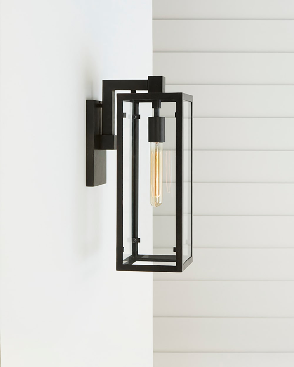 Aged Iron & Clear Glass | Fresno Framed Medium Sconce | Valley Ridge Furniture