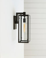 Aged Iron & Clear Glass | Fresno Framed Medium Sconce | Valley Ridge Furniture