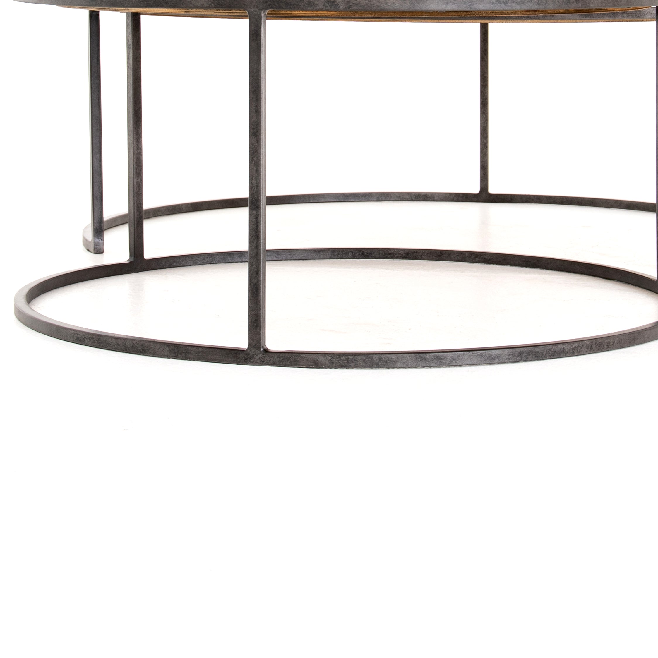 Antique Copper Cladding with Light Rustic Black Iron | Catalina Nesting Coffee Table | Valley Ridge Furniture