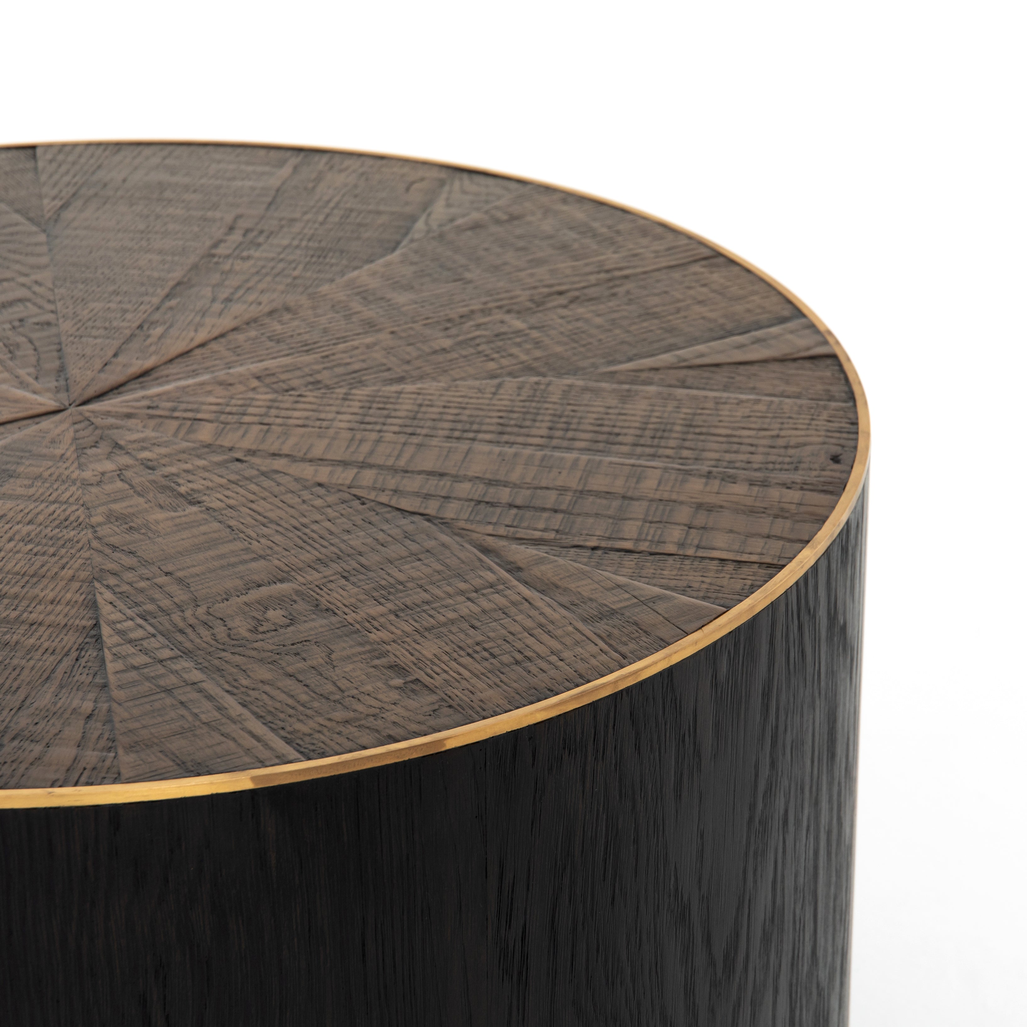 Ebony &amp; Light Ebony with Bright Brass | Perry Bunching Table | Valley Ridge Furniture
