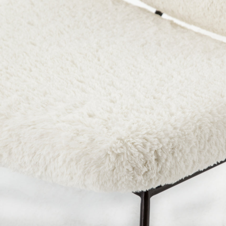 Ivory Angora Faux Shearling with Waxed Black Iron | Caleb Chair | Valley Ridge Furniture
