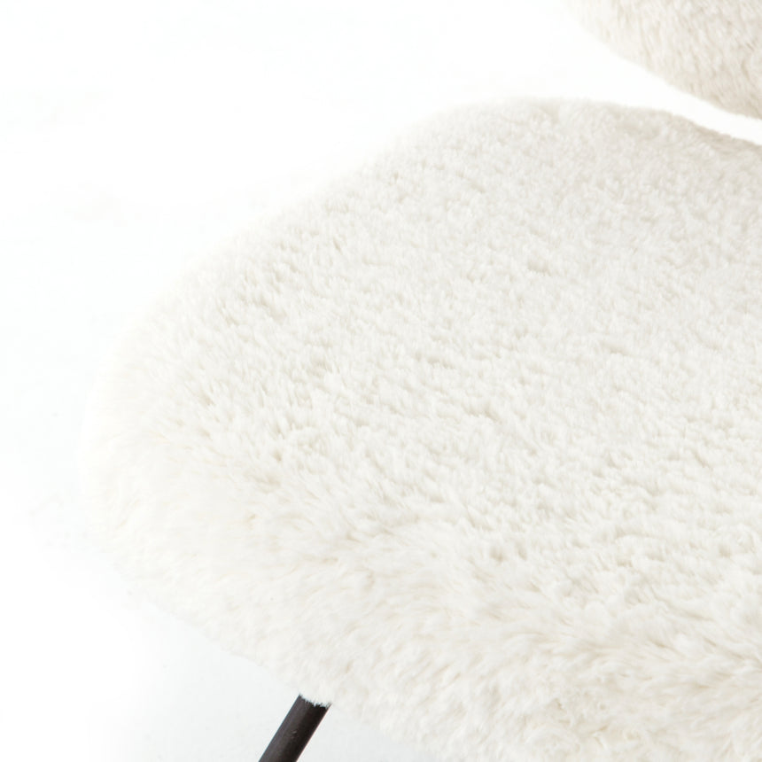 Ivory Angora Faux Shearling with Waxed Black Iron | Caleb Chair | Valley Ridge Furniture
