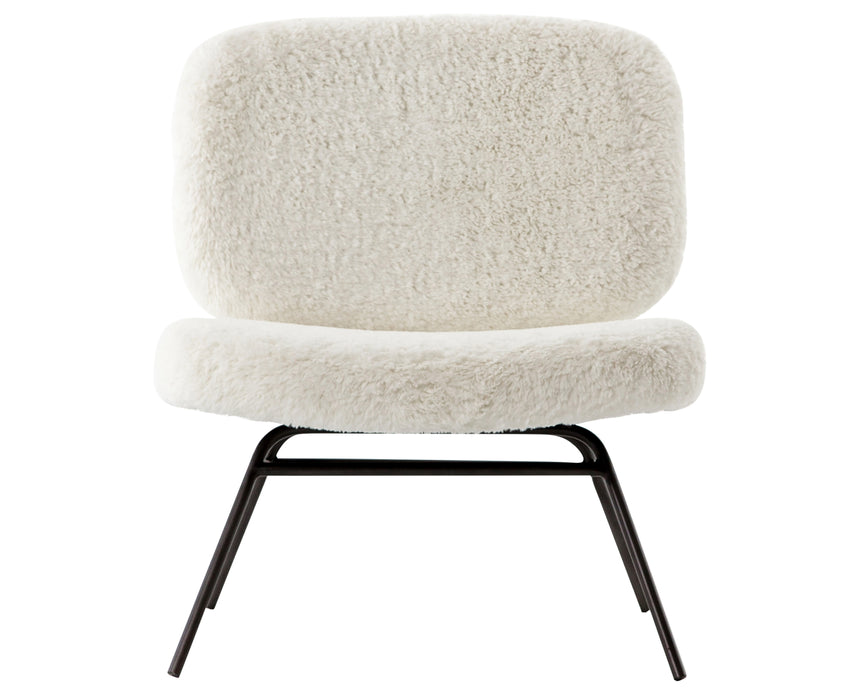 Ivory Angora Faux Shearling with Waxed Black Iron | Caleb Chair | Valley Ridge Furniture