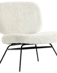 Ivory Angora Faux Shearling with Waxed Black Iron | Caleb Chair | Valley Ridge Furniture
