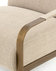 Stonewash Print Ecru Fabric with Antique Brass Iron | Jules Chair | Valley Ridge Furniture