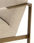 Stonewash Print Ecru Fabric with Antique Brass Iron | Jules Chair | Valley Ridge Furniture