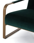 Sapphire Marine Fabric with Antique Brass Iron | Jules Chair | Valley Ridge Furniture