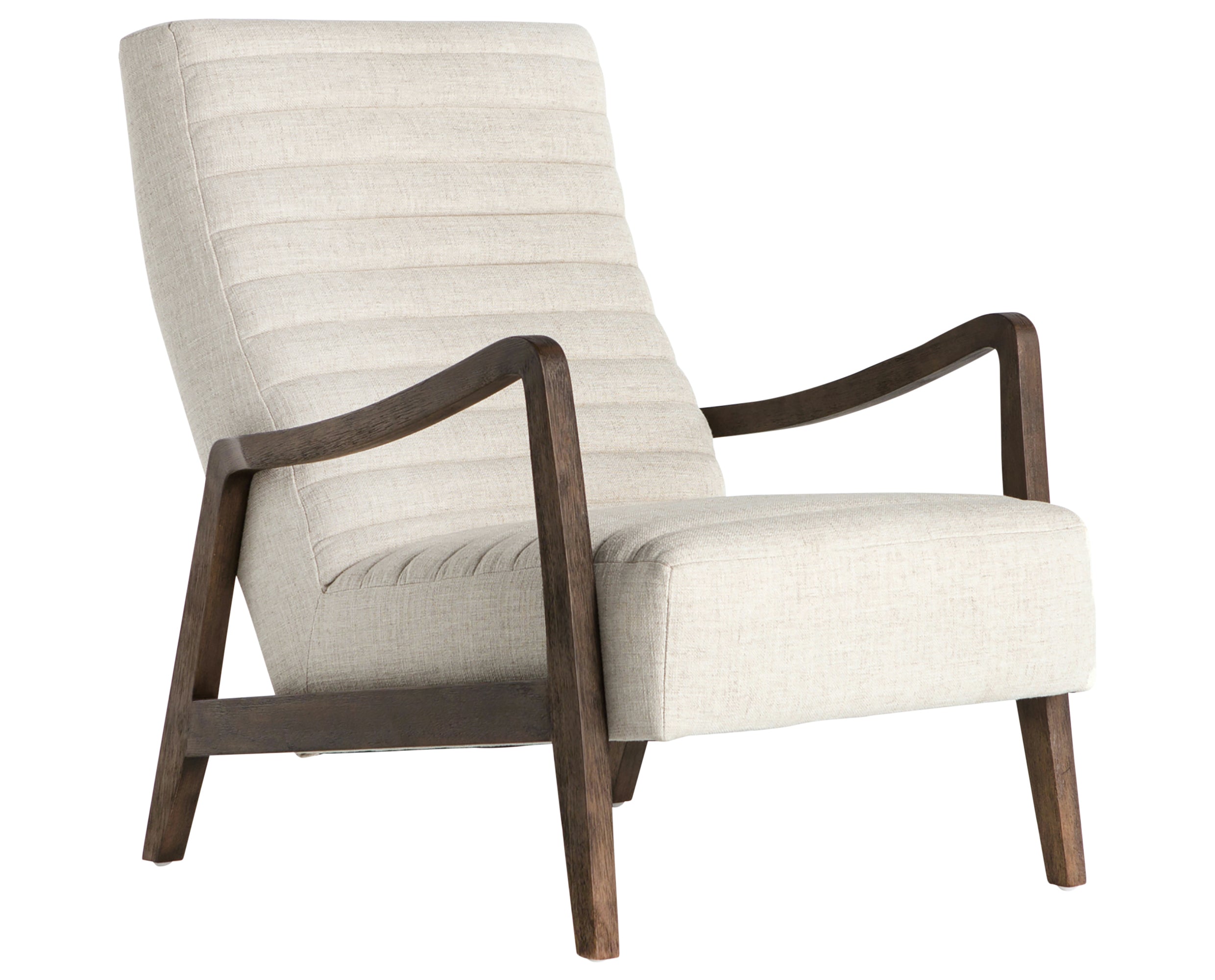 Linen Natural Fabric with Rubbed Sienna Brown Parawood | Chance Chair | Valley Ridge Furniture