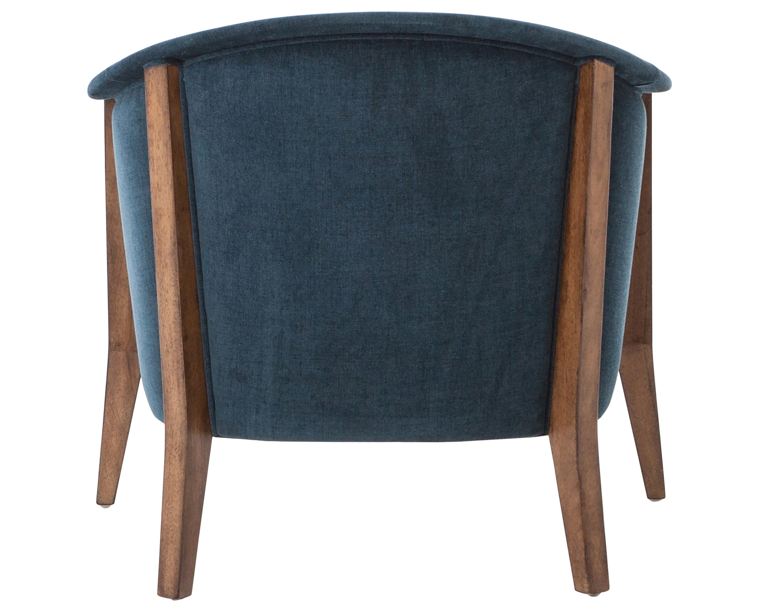 Plush Azure Fabric with Antique Cocoa Parawood | Nomad Chair | Valley Ridge Furniture