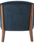 Plush Azure Fabric with Antique Cocoa Parawood | Nomad Chair | Valley Ridge Furniture