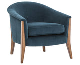 Plush Azure Fabric with Antique Cocoa Parawood | Nomad Chair | Valley Ridge Furniture