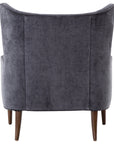 Charcoal Worn Velvet Fabric with Almond Parawood | Clermont Chair | Valley Ridge Furniture