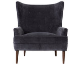 Charcoal Worn Velvet Fabric with Almond Parawood | Clermont Chair | Valley Ridge Furniture