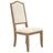 Oak Washed and Fabric TW with Antique Brass Nails | Canadel Champlain Dining Chair 315 | Valley Ridge Furniture